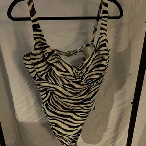 Zebra Print women’s One Piece Swimsuit